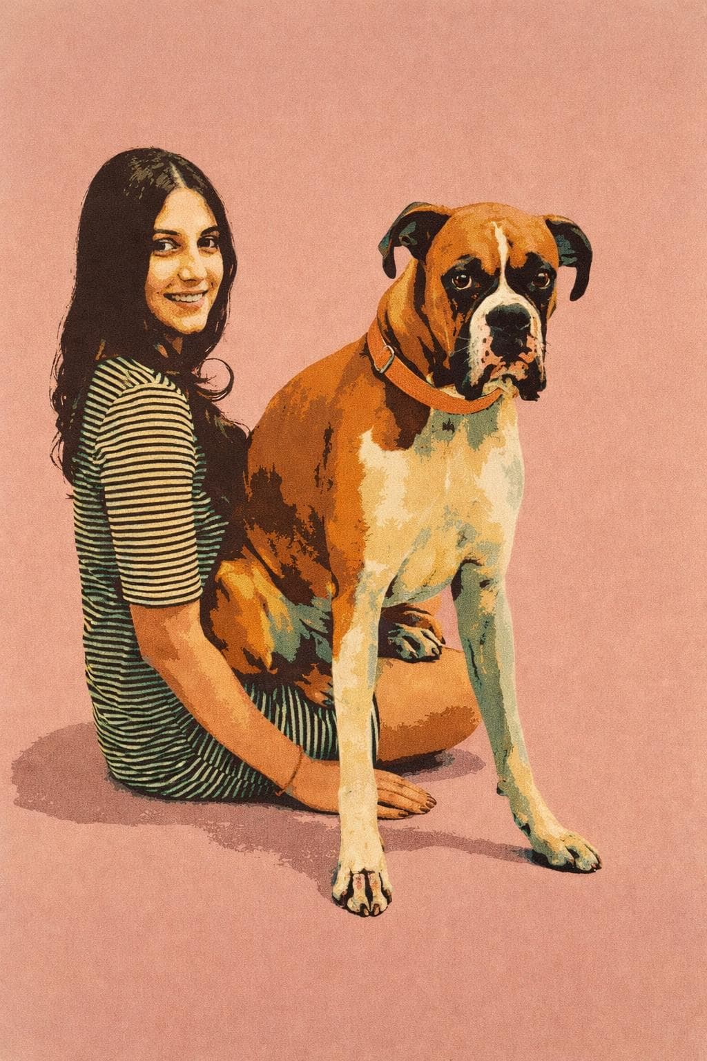 Ananya George with Nawab — Warhol style portrait